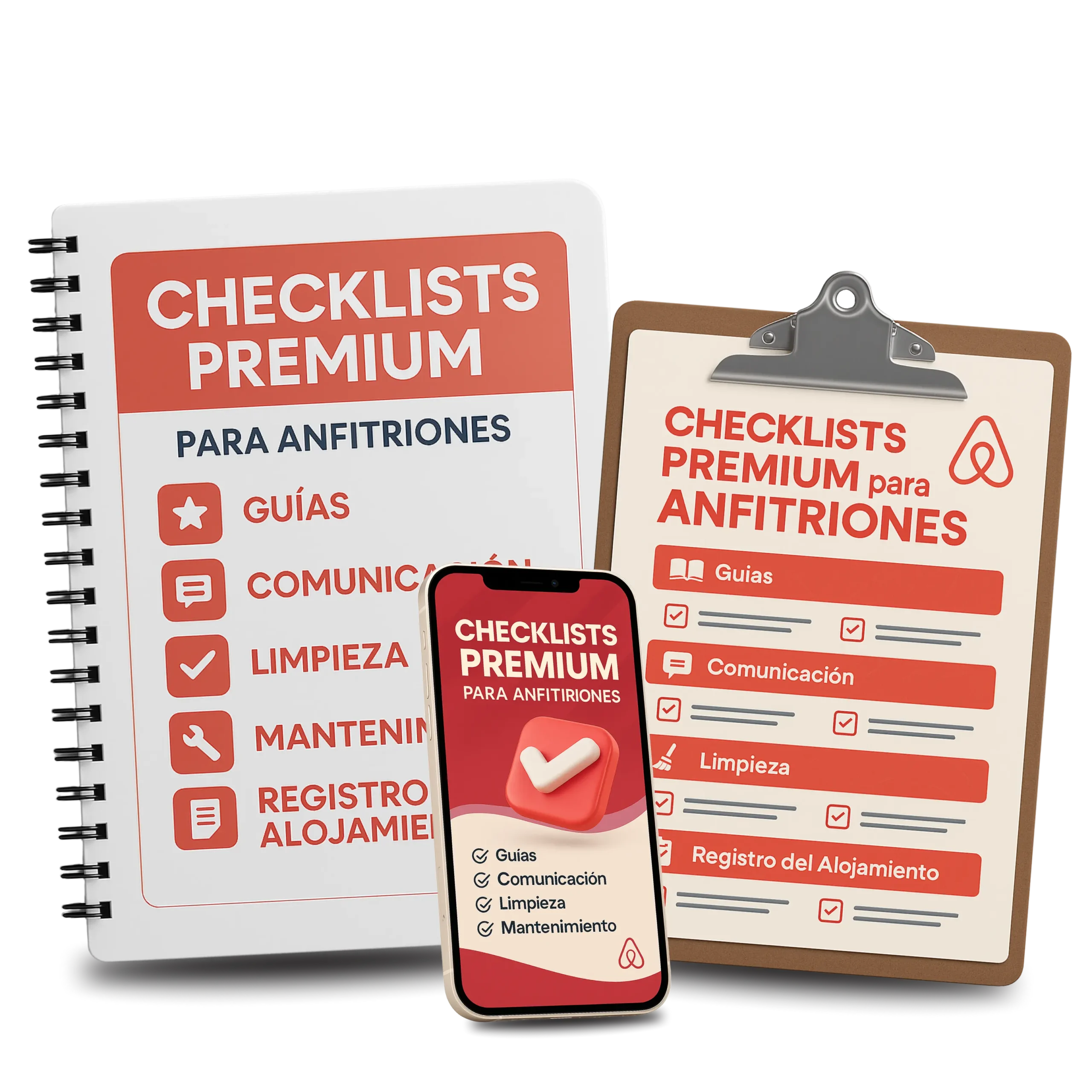 Mockup de los Checklists de Limpieza y Mantenimiento
