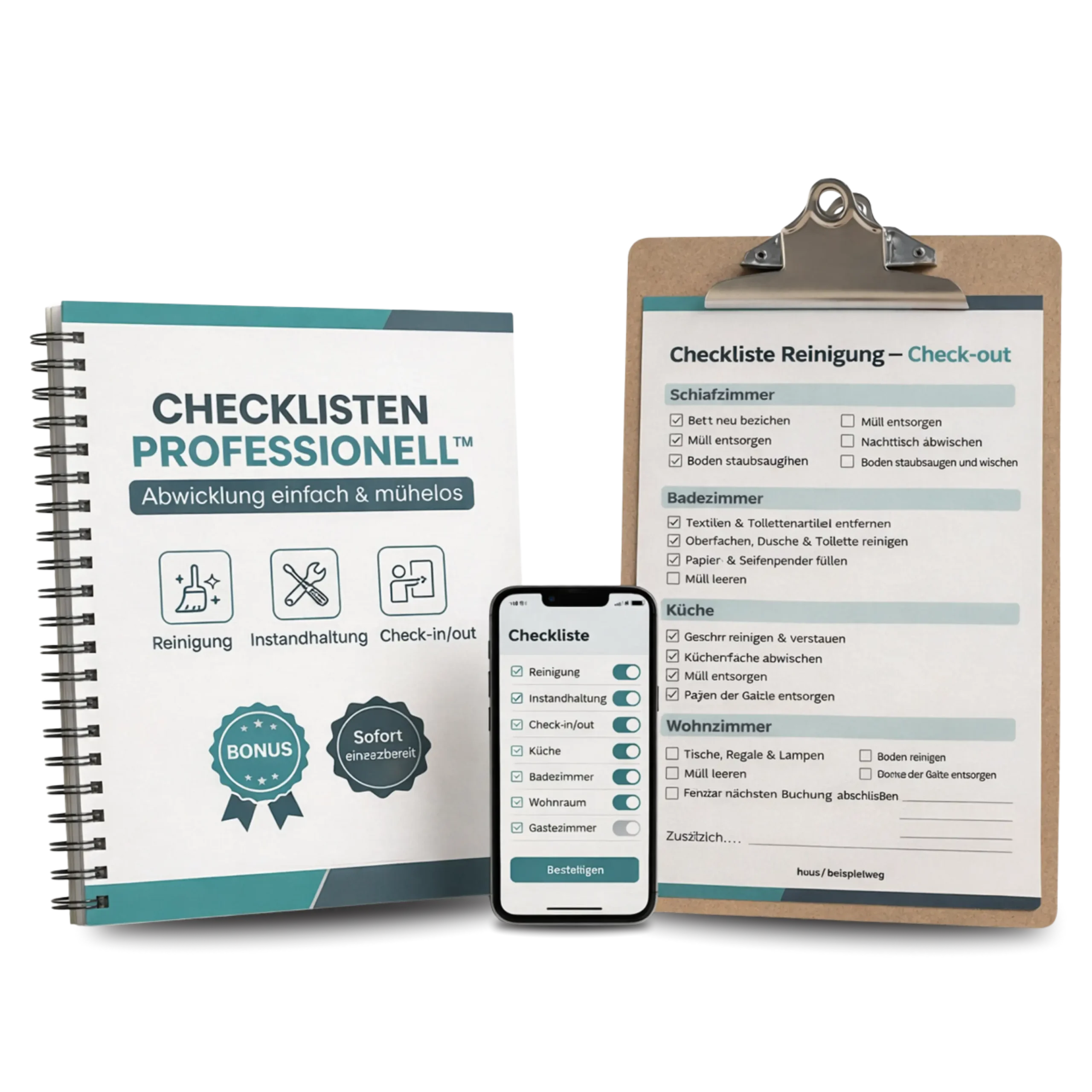 Mockup der Checklisten Professionell