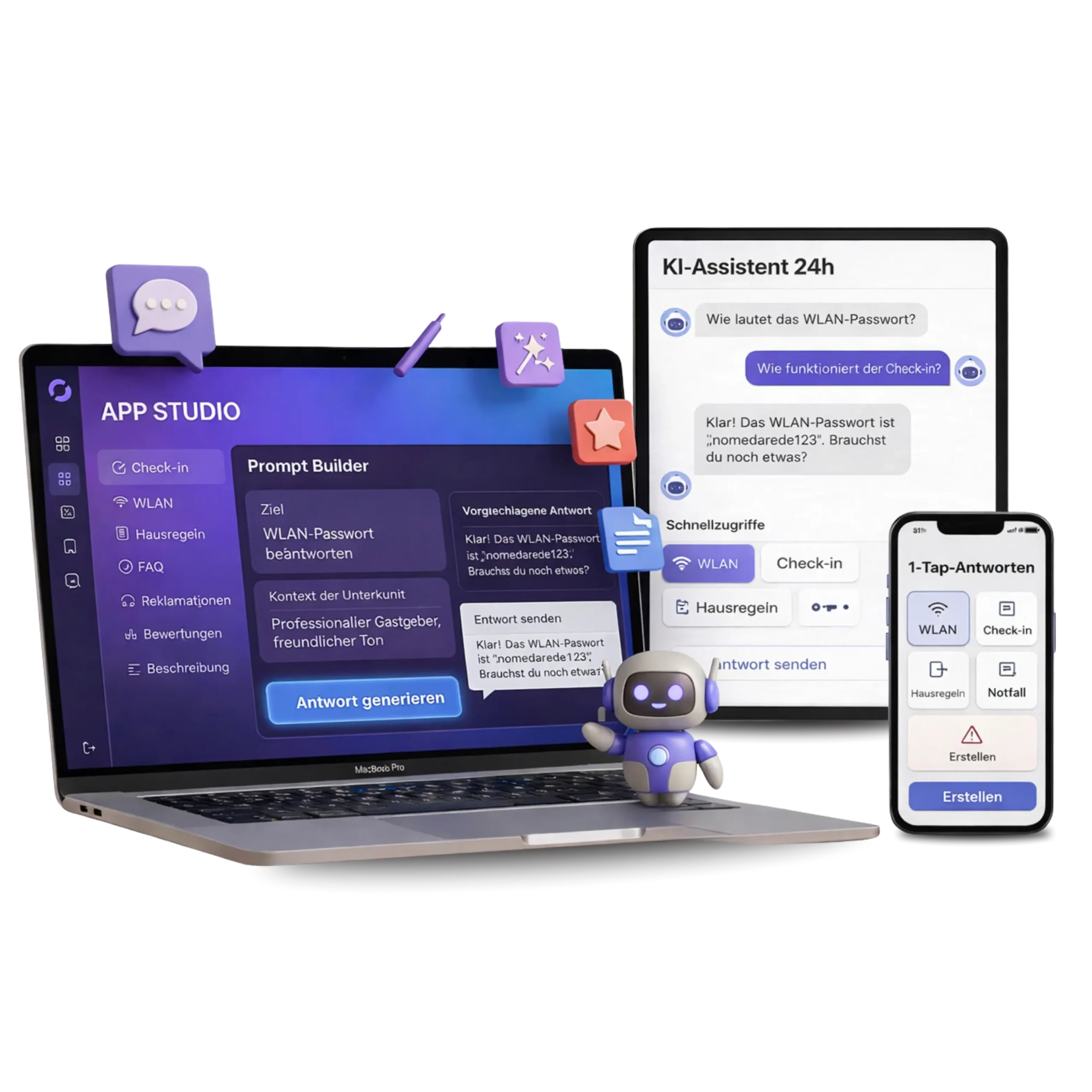 Mockup des KI-Assistent 24h