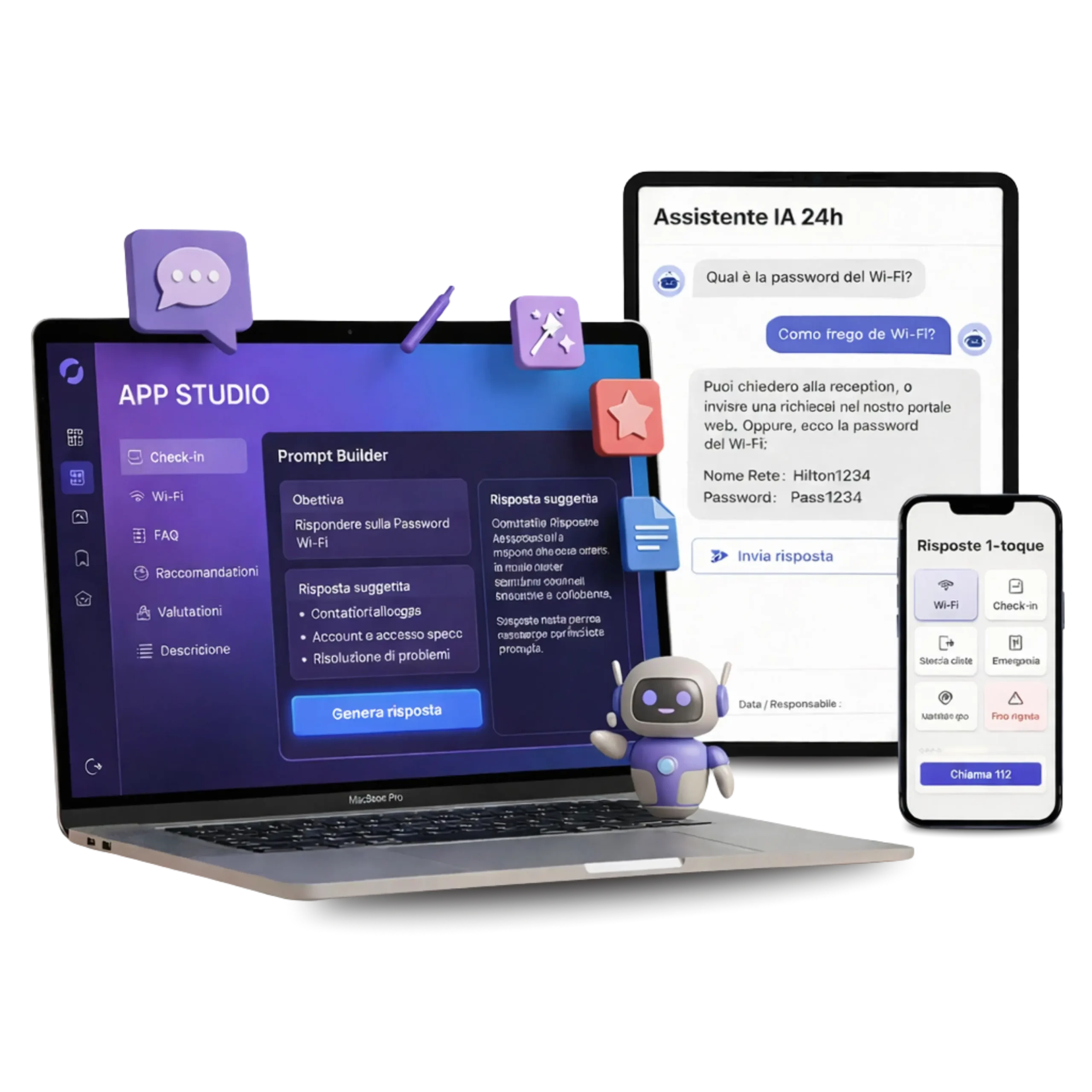 Mockup del pacchetto messaggi IA