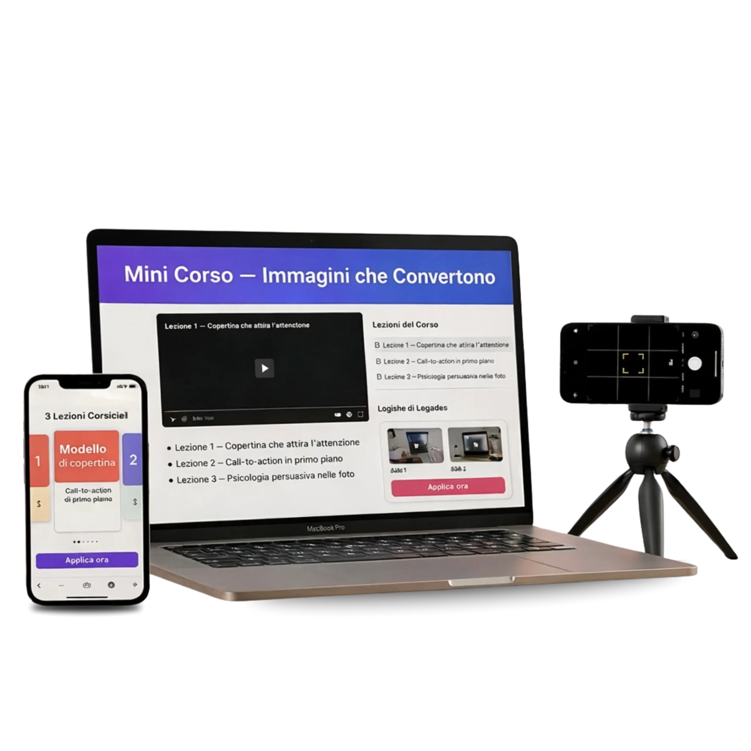 Mockup del mini corso Immagini che Convertono